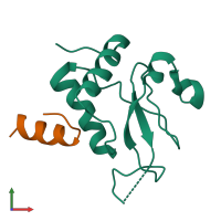 PDB entry 3ioz coloured by chain, front view.