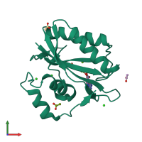 PDB entry 3ip0 coloured by chain, front view.