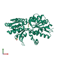 PDB entry 3ip6 coloured by chain, front view.