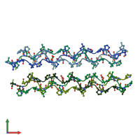 PDB entry 3ipn coloured by chain, front view.