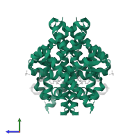 Oxysterols receptor LXR-alpha in PDB entry 3ipq, assembly 1, side view.