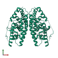 Oxysterols receptor LXR-alpha in PDB entry 3ips, assembly 1, front view.