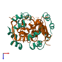 Hetero dodecameric assembly 3 of PDB entry 3ir0 coloured by chemically distinct molecules, top view.