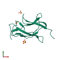 PDB entry 3irc coloured by chain, front view.