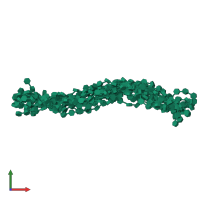 PDB entry 3irj coloured by chain, ensemble of 15 models, front view.