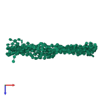 PDB entry 3irj coloured by chain, ensemble of 15 models, top view.