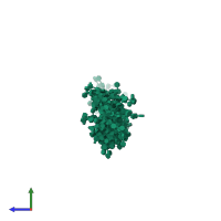 PDB entry 3irl coloured by chain, ensemble of 14 models, side view.