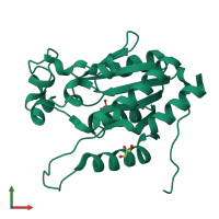 PDB entry 3irv coloured by chain, front view.