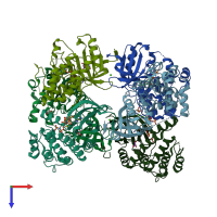 PDB entry 3is5 coloured by chain, top view.