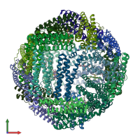 PDB entry 3is7 coloured by chain, front view.