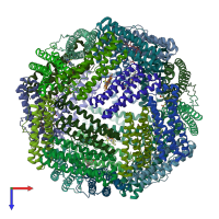 PDB entry 3is7 coloured by chain, top view.