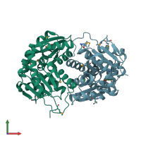PDB entry 3ist coloured by chain, front view.