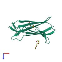 PDB entry 3isy coloured by chain, top view.