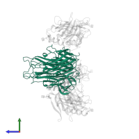 Tumor necrosis factor, soluble form in PDB entry 3it8, assembly 1, side view.