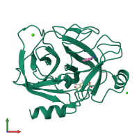 PDB entry 3iti coloured by chain, front view.