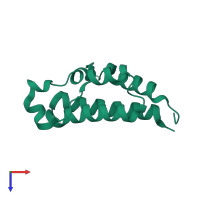 PDB entry 3iu5 coloured by chain, top view.
