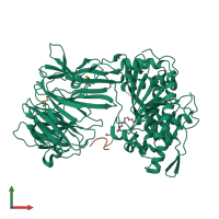 PDB entry 3iur coloured by chain, front view.