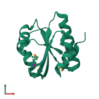 PDB entry 3iv4 coloured by chain, front view.