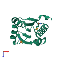 PDB entry 3iv4 coloured by chain, top view.