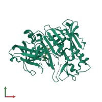 PDB entry 3ivh coloured by chain, front view.