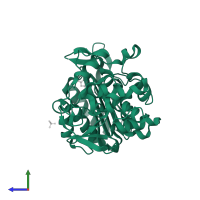 Beta-lactamase in PDB entry 3ixb, assembly 1, side view.