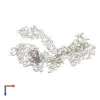 PDB entry 3ixy coloured by chain, top view.