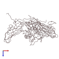 PDB entry 3iyc coloured by chain, top view.