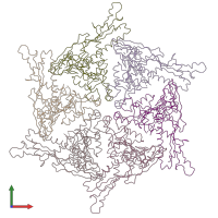 PDB entry 3iyh coloured by chain, front view.