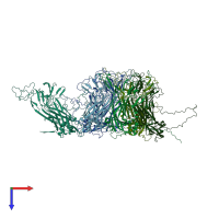 PDB entry 3iyj coloured by chain, top view.
