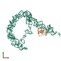 PDB entry 3iyq coloured by chain, front view.