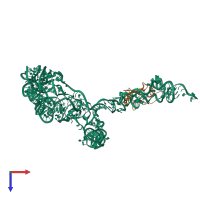 PDB entry 3iyq coloured by chain, top view.