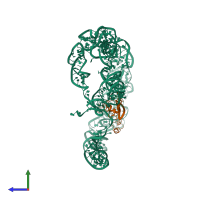 PDB entry 3iyr coloured by chain, side view.