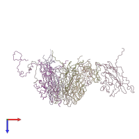 PDB entry 3iys coloured by chain, top view.