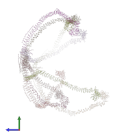 PDB entry 3iyv coloured by chain, side view.