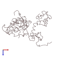 PDB entry 3iyy coloured by chain, top view.