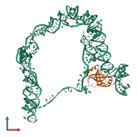 PDB entry 3iz4 coloured by chain, front view.