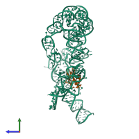 PDB entry 3iz4 coloured by chain, side view.