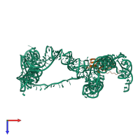 PDB entry 3iz4 coloured by chain, top view.