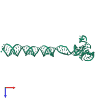 PDB entry 3izd coloured by chain, top view.
