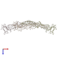 PDB entry 3j05 coloured by chain, top view.