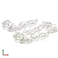 PDB entry 3j0b coloured by chain, front view.