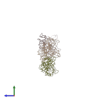PDB entry 3j0b coloured by chain, side view.