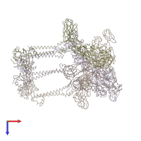 PDB entry 3j0f coloured by chain, top view.