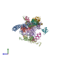 PDB entry 3j0l coloured by chain, side view.