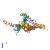 PDB entry 3j0p coloured by chain, top view.