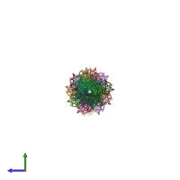 PDB entry 3j0s coloured by chain, side view.