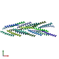 PDB entry 3j1r coloured by chain, front view.