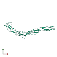PDB entry 3j24 coloured by chain, front view.