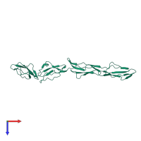 PDB entry 3j24 coloured by chain, top view.