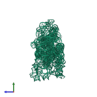 PDB entry 3j2a coloured by chain, side view.